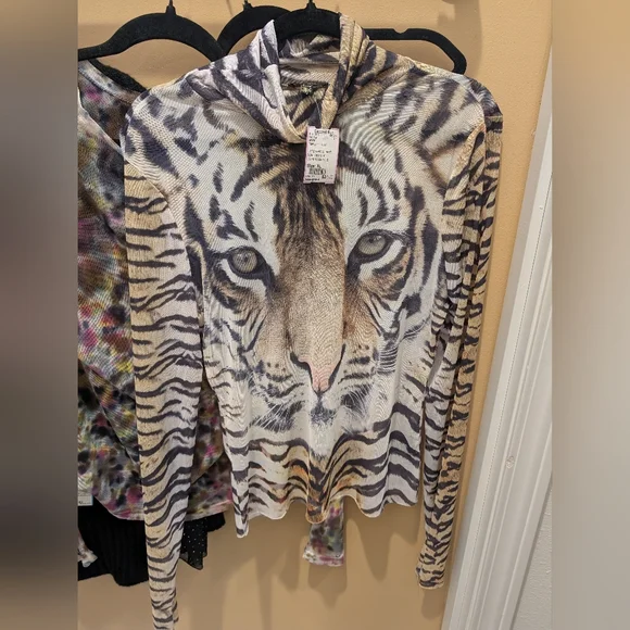 Zadie Tiger Mesh Turtleneck - Picture 2 of 2